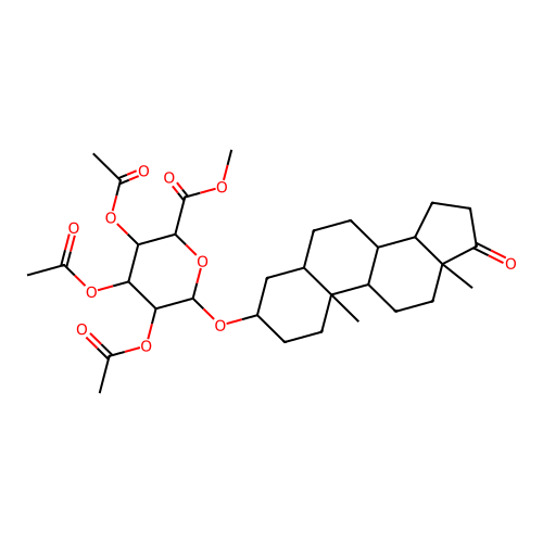 Androsterone beta-D-glucuronide triacetate methyl ester structure