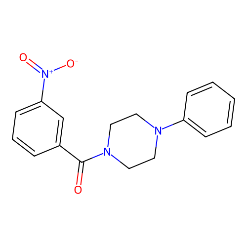 3-Nitrophenyl 4-phenylpiperazinyl ketone structure
