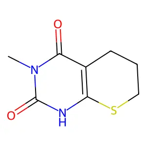 1,5,6,7-Tetrahydro-3-methyl-2H-thiopyrano(2,3-d)pyrimidine-2,4(3H)-dione structure