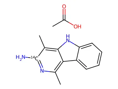 5H-Pyrido(4,3-b)indole, 3-amino-1,4-dimethyl-, acetate structure