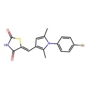 (Z)-5-((1-(4-bromophenyl)-2,5-dimethyl-1H-pyrrol-3-yl)methylene)thiazolidine-2,4-dione structure