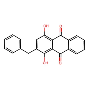 1,4-Dihydroxy-2-benzylanthraquinone structure