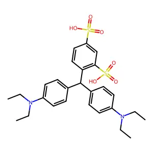 1,3-Benzenedisulfonic acid, 4-[bis[4-(diethylamino)phenyl]methyl]- structure