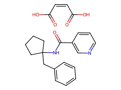 N-(1-benzylcyclopentyl)pyridine-3-carboxamide;but-2-enedioic acid structure