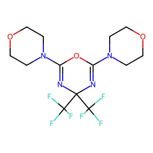 4H-1,3,5-Oxadiazine, 4,4-di(trifluoromethyl)-2,6-bismorpholino- structure