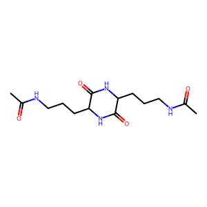 N,N'-[(3,6-Dioxopiperazine-2,5-diyl)di(propane-3,1-diyl)]diacetamide structure