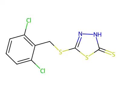 5-[(2,6-Dichlorobenzyl)thio]-1,3,4-thiadiazole-2-thiol structure