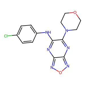 N-(4-chlorophenyl)-6-(morpholin-4-yl)[1,2,5]oxadiazolo[3,4-b]pyrazin-5-amine structure