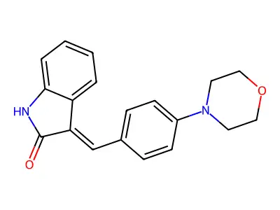 (E)-3-(4-Morpholinobenzylidene)indolin-2-one structure