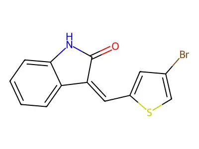 3-[(4-Bromo-2-thienyl)methylene]-1,3-dihydro-2H-indol-2-one structure