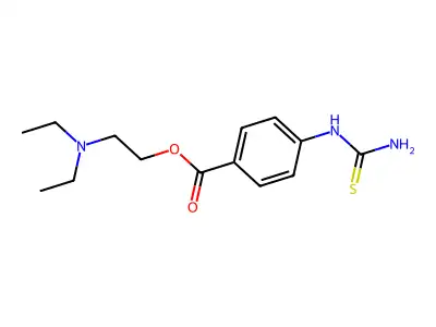Benzoic acid, p-(2-thioureido)-, 2-(diethylaminoethyl) ester structure