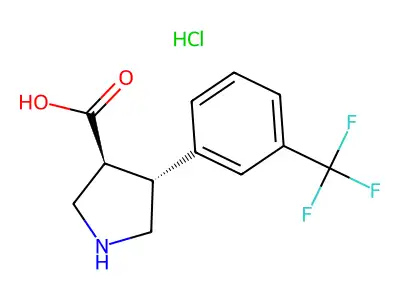 (3S,4R)-4-(3-(Trifluoromethyl)phenyl)pyrrolidine-3-carboxylic acid hydrochloride structure