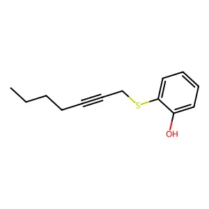 Phenol, 2-(2-heptynylthio)- structure