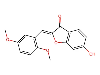 (2Z)-2-(2,5-dimethoxybenzylidene)-6-hydroxy-1-benzofuran-3(2H)-one structure
