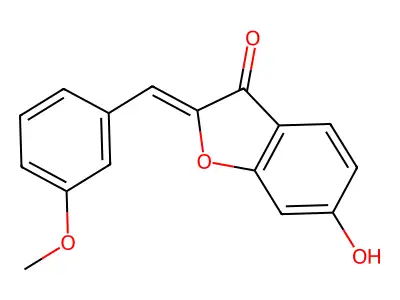 (2Z)-6-hydroxy-2-(3-methoxybenzylidene)-1-benzofuran-3(2H)-one structure