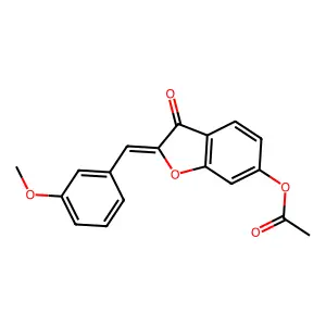 (Z)-2-(3-methoxybenzylidene)-3-oxo-2,3-dihydrobenzofuran-6-yl acetate structure