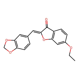 (Z)-2-(benzo[d][1,3]dioxol-5-ylmethylene)-6-ethoxybenzofuran-3(2H)-one structure