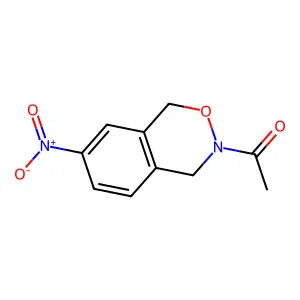 1H-2,3-Benzoxazine, 3,4-dihydro-3-acetyl-7-nitro- structure