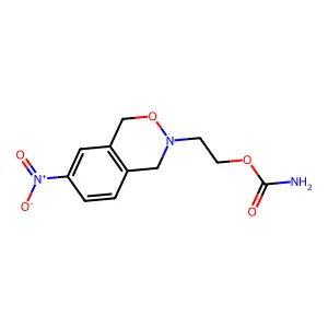 1H-2,3-Benzoxazine, 3,4-dihydro-3-(2-carbamoyloxyethyl)-7-nitro- structure