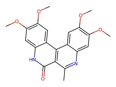 Dibenzo(c,f)(2,7)naphthyridin-6(5H)-one, 2,3,10,11-tetramethoxy-7-methyl- structure
