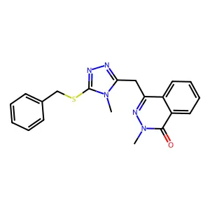 4-[(5-benzylsulfanyl-4-methyl-1,2,4-triazol-3-yl)methyl]-2-methylphthalazin-1-one structure