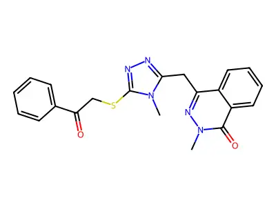 2-methyl-4-[(4-methyl-5-phenacylsulfanyl-1,2,4-triazol-3-yl)methyl]phthalazin-1-one structure