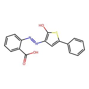 Benzoic acid, 2-[(2-hydroxy-5-phenyl-3-thienyl)azo]- structure