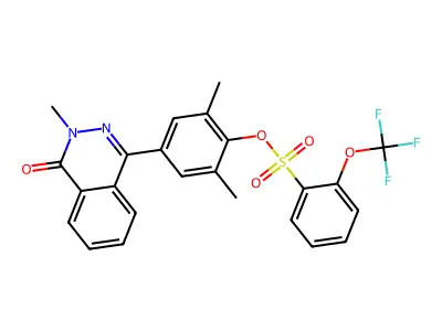 [2,6-dimethyl-4-(3-methyl-4-oxophthalazin-1-yl)phenyl] 2-(trifluoromethoxy)benzenesulfonate structure