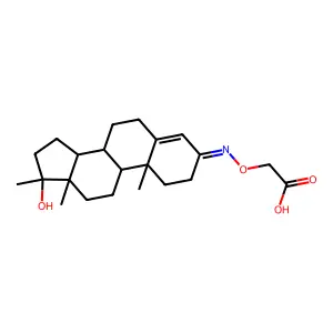 {[(17-hydroxy-17-methylandrost-4-en-3-ylidene)amino]oxy}acetic acid structure