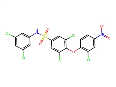 3,5-dichloro-4-(2-chloro-4-nitrophenoxy)-N-(3,5-dichlorophenyl)benzenesulfonamide structure