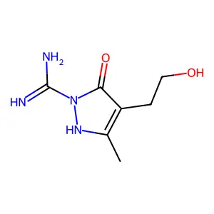 4-(2-hydroxyethyl)-3-methyl-5-oxo-2,5-dihydro-1H-pyrazole-1-carboximidamide structure