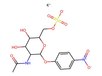 Potassium;[5-acetamido-3,4-dihydroxy-6-(4-nitrophenoxy)oxan-2-yl]methyl sulfate structure