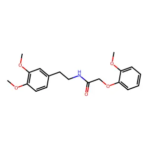 N-[2-(3,4-dimethoxyphenyl)ethyl]-2-(2-methoxyphenoxy)acetamide structure