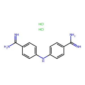 Benzenecarboximidamide, 4,4'-iminobis-, dihydrochloride structure