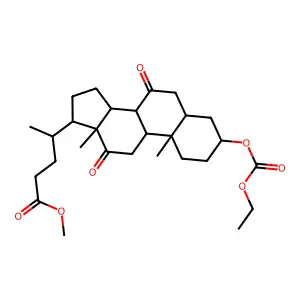 Methyl 3alpha-[(ethoxycarbonyl)oxy]-7,12-dioxo-5beta-cholan-24-oate structure