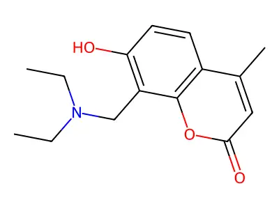 8-[(diethylamino)methyl]-7-hydroxy-4-methyl-2H-chromen-2-one structure