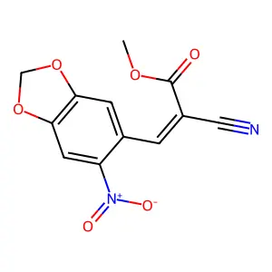 Methyl 2-cyano-3-(6-nitro-1,3-benzodioxol-5-yl)prop-2-enoate structure