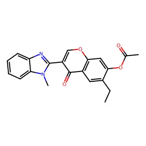 6-ethyl-3-(1-methyl-1H-benzimidazol-2-yl)-4-oxo-4H-chromen-7-yl acetate structure