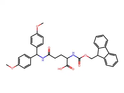 N-Fmoc-N5-(bis(4-methoxyphenyl)methyl)-D-glutamine structure