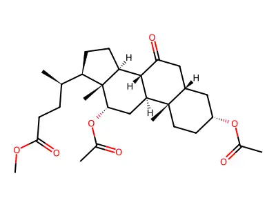 3alpha,12alpha-Diacetoxy-7-oxo-5beta-cholan-24-oic acid methyl ester structure