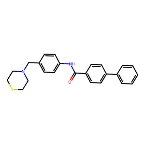 4-phenyl-N-[4-(thiomorpholinomethyl)phenyl]benzamide structure