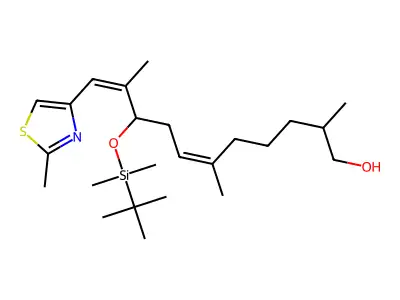 (+)-(2S,6Z,9S,10E)-9-{[tert-Butyl(dimethyl)silyl]oxy}-2,6,10-trimethyl-11-(2-methyl-1,3-thiazol-4-yl)-undeca-6,10-dien-1-ol structure