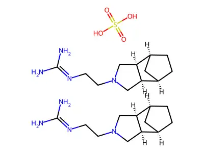 Methanohexohydroisoindoline ethylguanidine hemisulfate structure