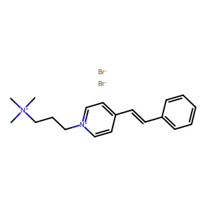 Pyridinium, 4-styryl-1-(3-(trimethylammonio)propyl)-, dibromide structure