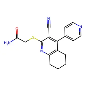 2-{[3-Cyano-4-(pyridin-4-yl)-5,6,7,8-tetrahydroquinolin-2-yl]sulfanyl}acetamide structure