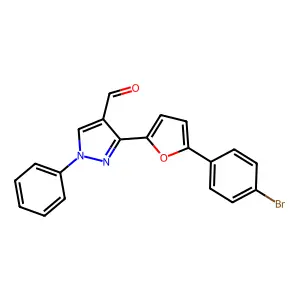 3-[5-(4-bromophenyl)furan-2-yl]-1-phenyl-1H-pyrazole-4-carbaldehyde structure