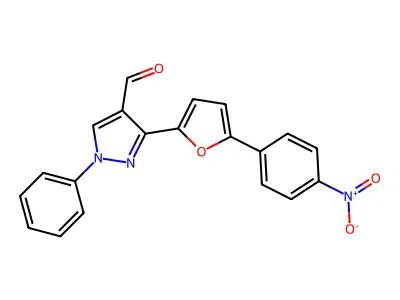 3-[5-(4-Nitrophenyl)furan-2-yl]-1-phenylpyrazole-4-carbaldehyde structure