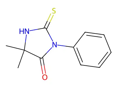 5,5-Dimethyl-3-phenyl-2-sulfanylideneimidazolidin-4-one structure
