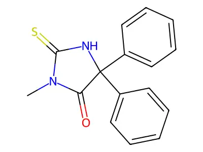 3-Methyl-5,5-diphenyl-2-thioxoimidazolidin-4-one structure