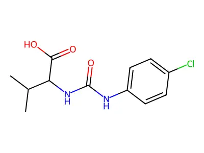 N-[(4-Chlorophenyl)carbamoyl]-L-valine structure